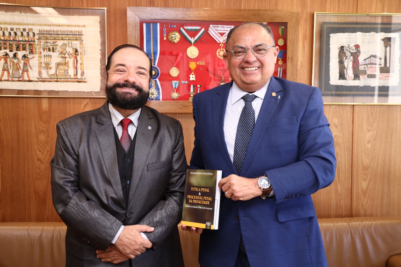 Foto do Presidente do TJRR, Desembargador Leonardo Cupello, ao lado do Ministro do STJ, Teodoro Silva Santos